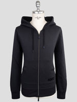 Kiton Knt Black Cotton Sweater Full Zip