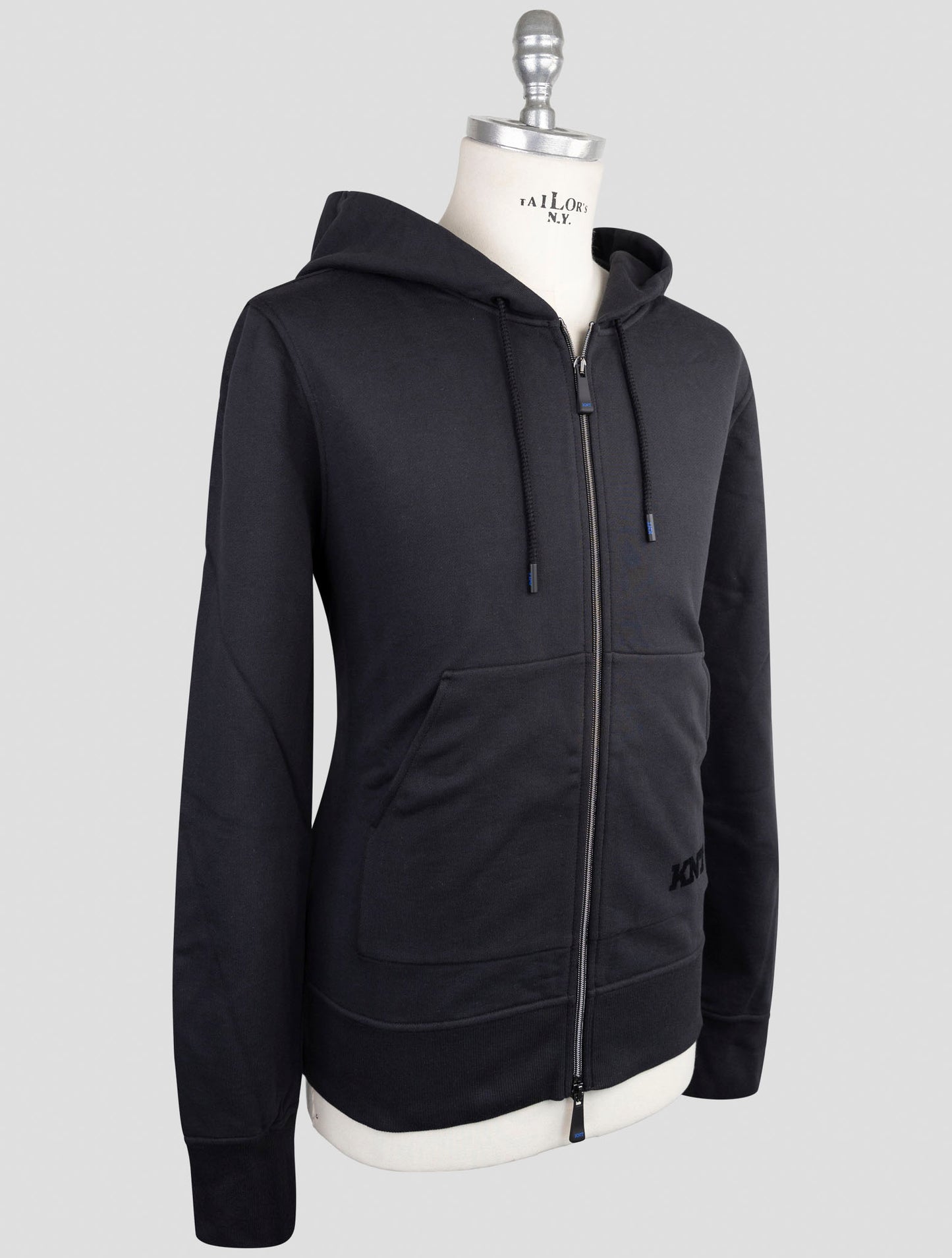 Kiton Knt Black Cotton Sweater Full Zip