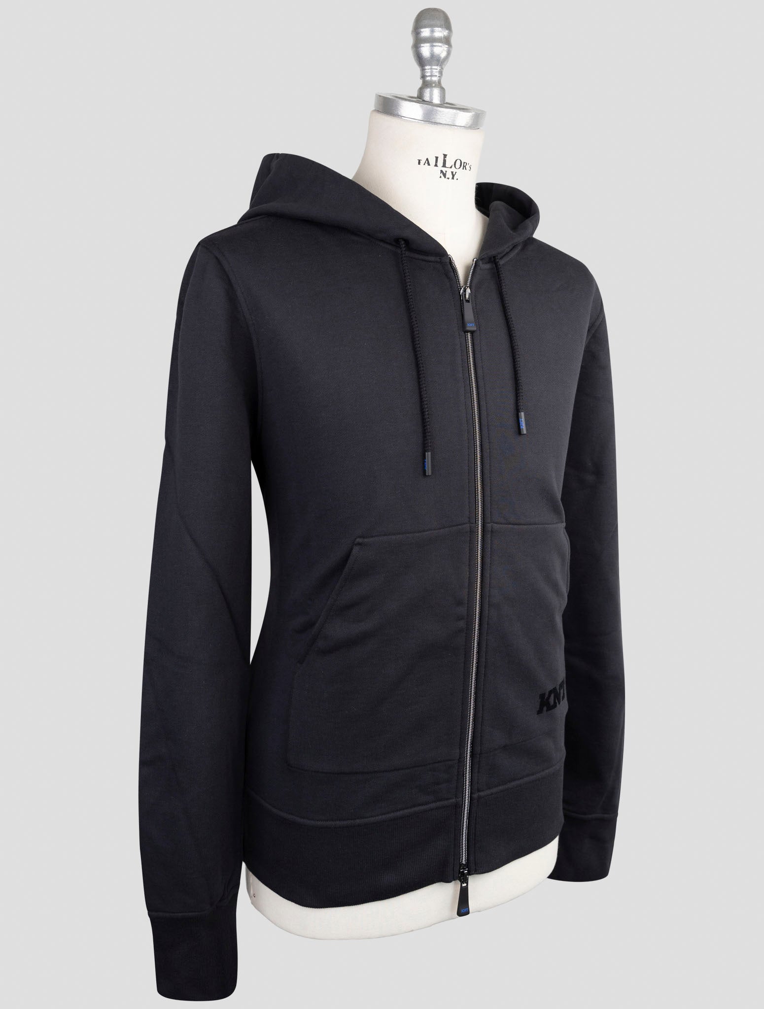 Kiton Knt Black Cotton Sweater Full Zip