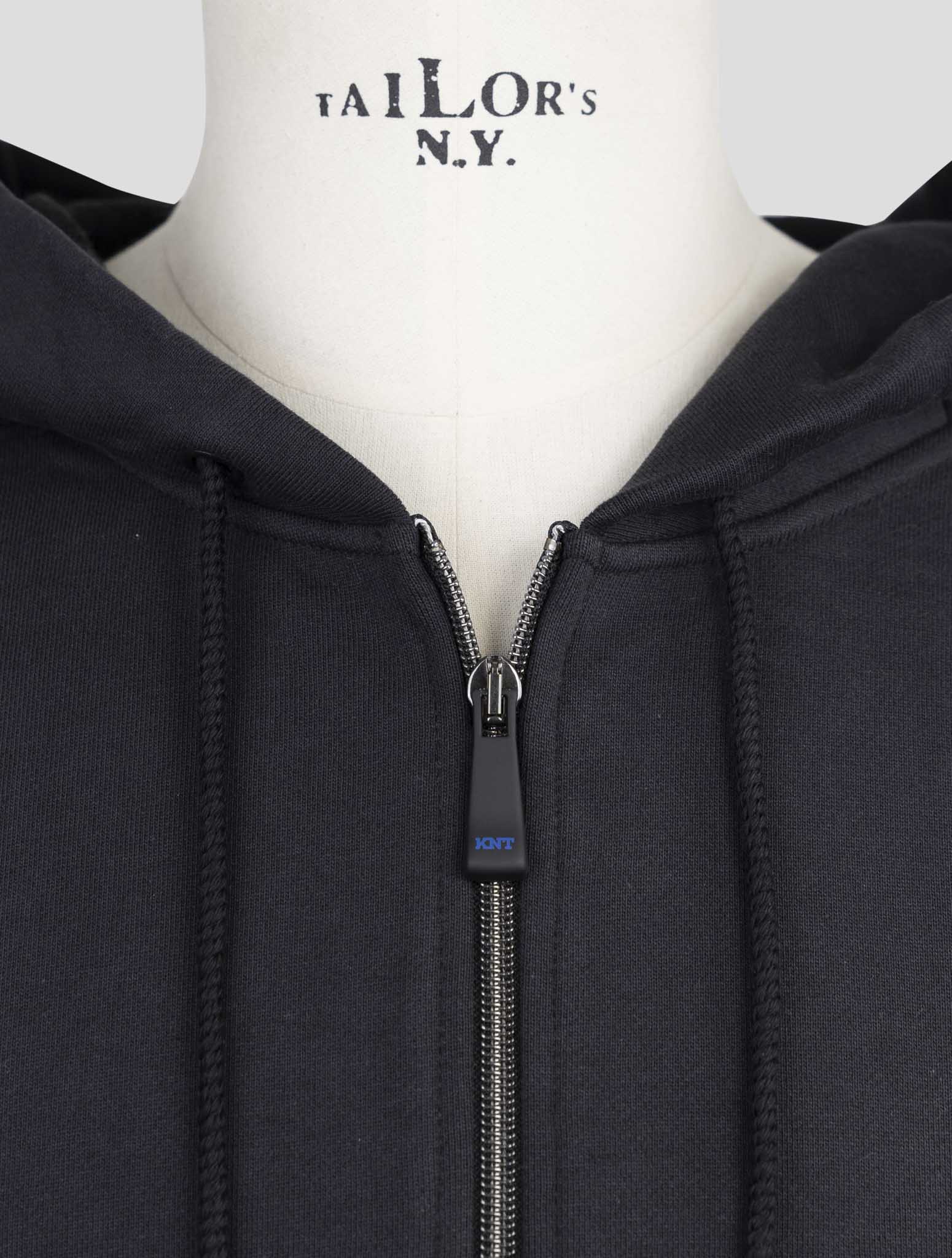Kiton Knt Black Cotton Sweater Full Zip