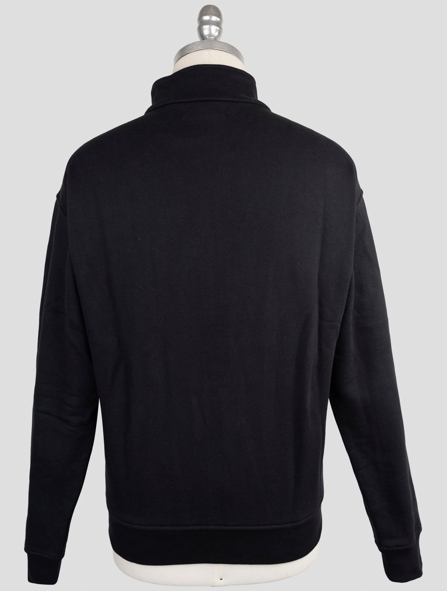 Kiton Knt Black Cotton Sweater Full Zip