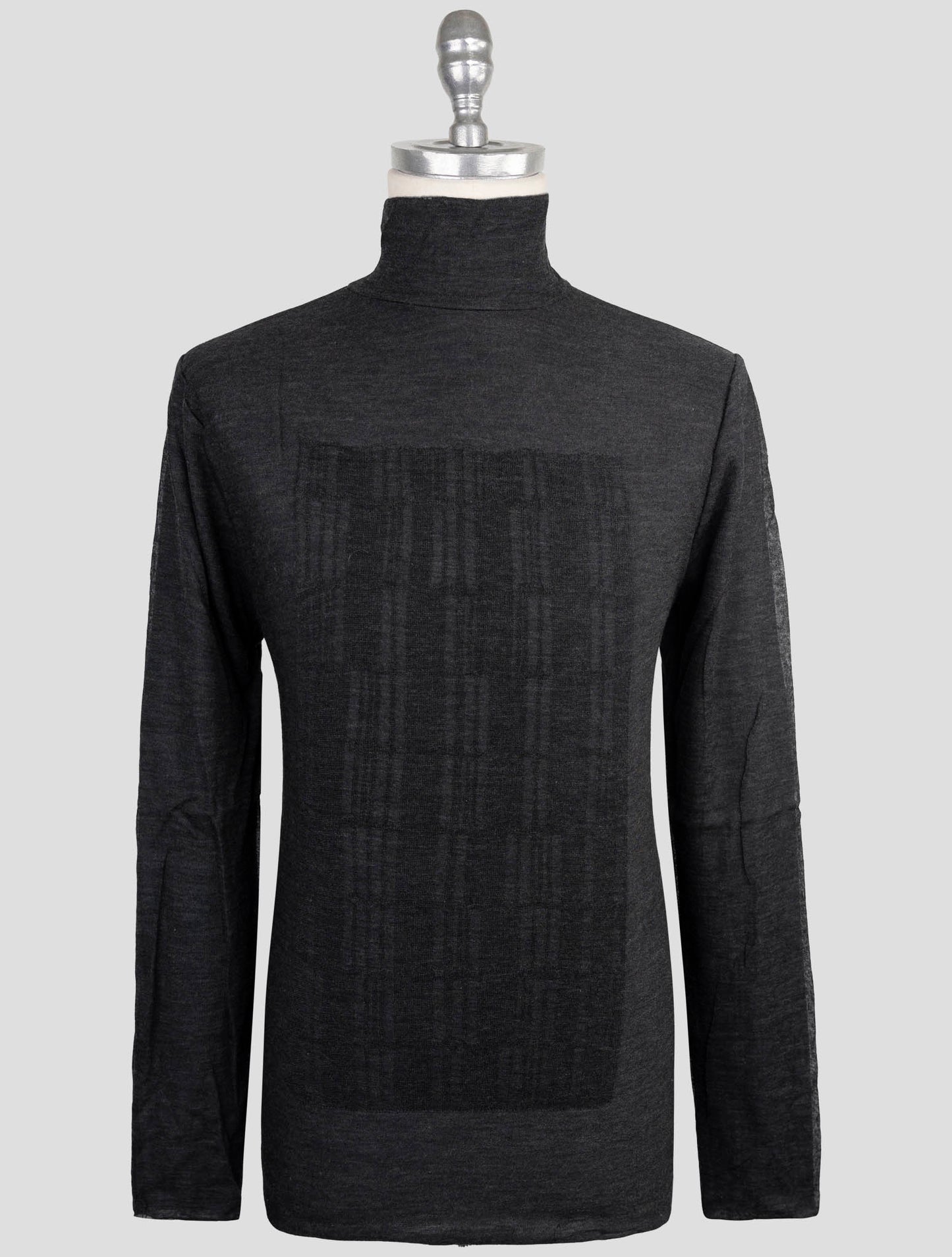 Kiton Knt Gray WoolCashmere Sweater Half Neck