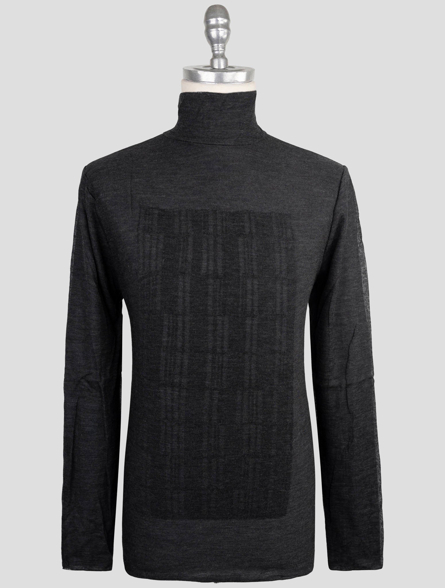 Kiton Knt Gray WoolCashmere Sweater Half Neck