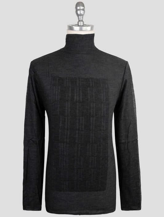 Kiton Knt Gray WoolCashmere Sweater Half Neck