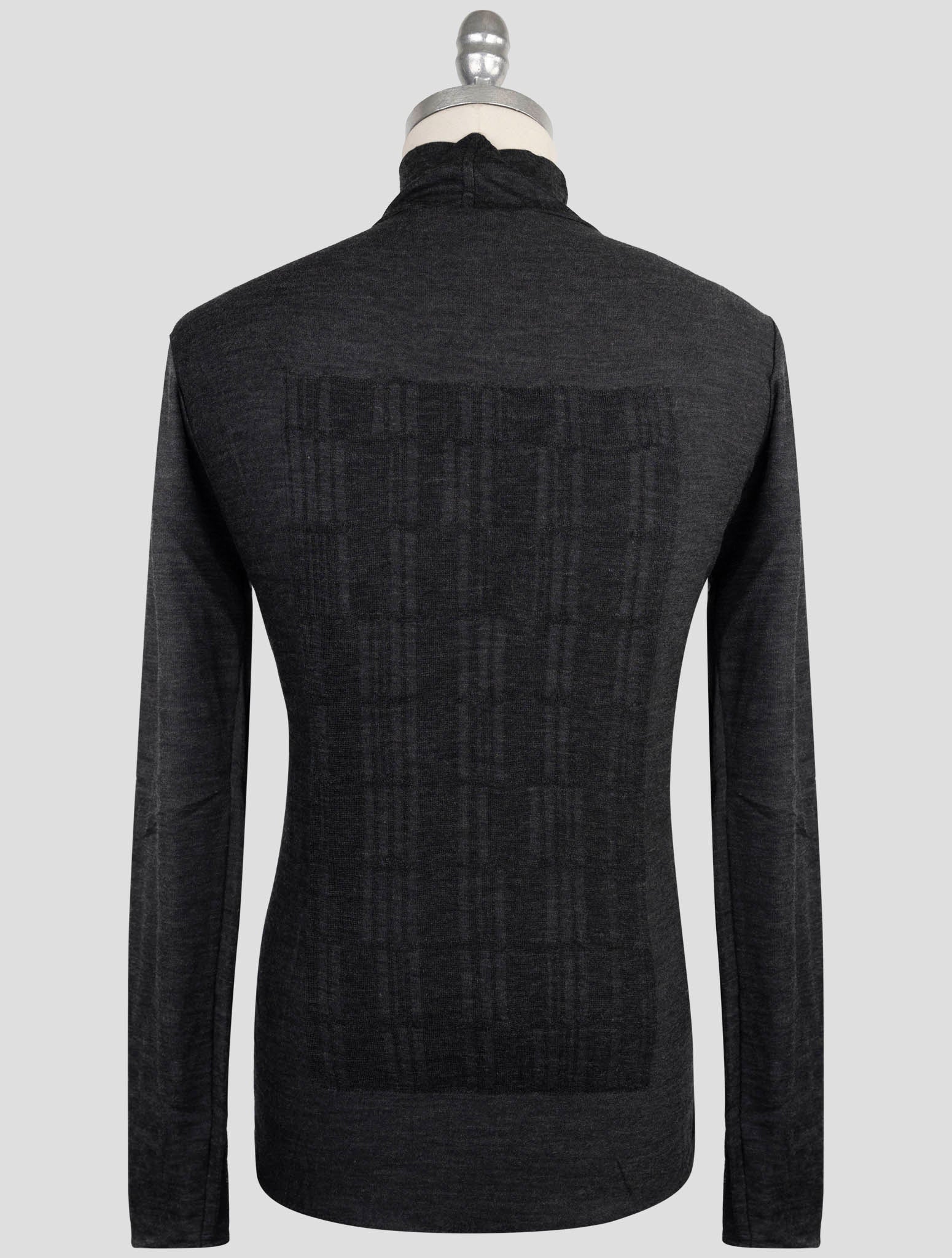Kiton Knt Gray WoolCashmere Sweater Half Neck