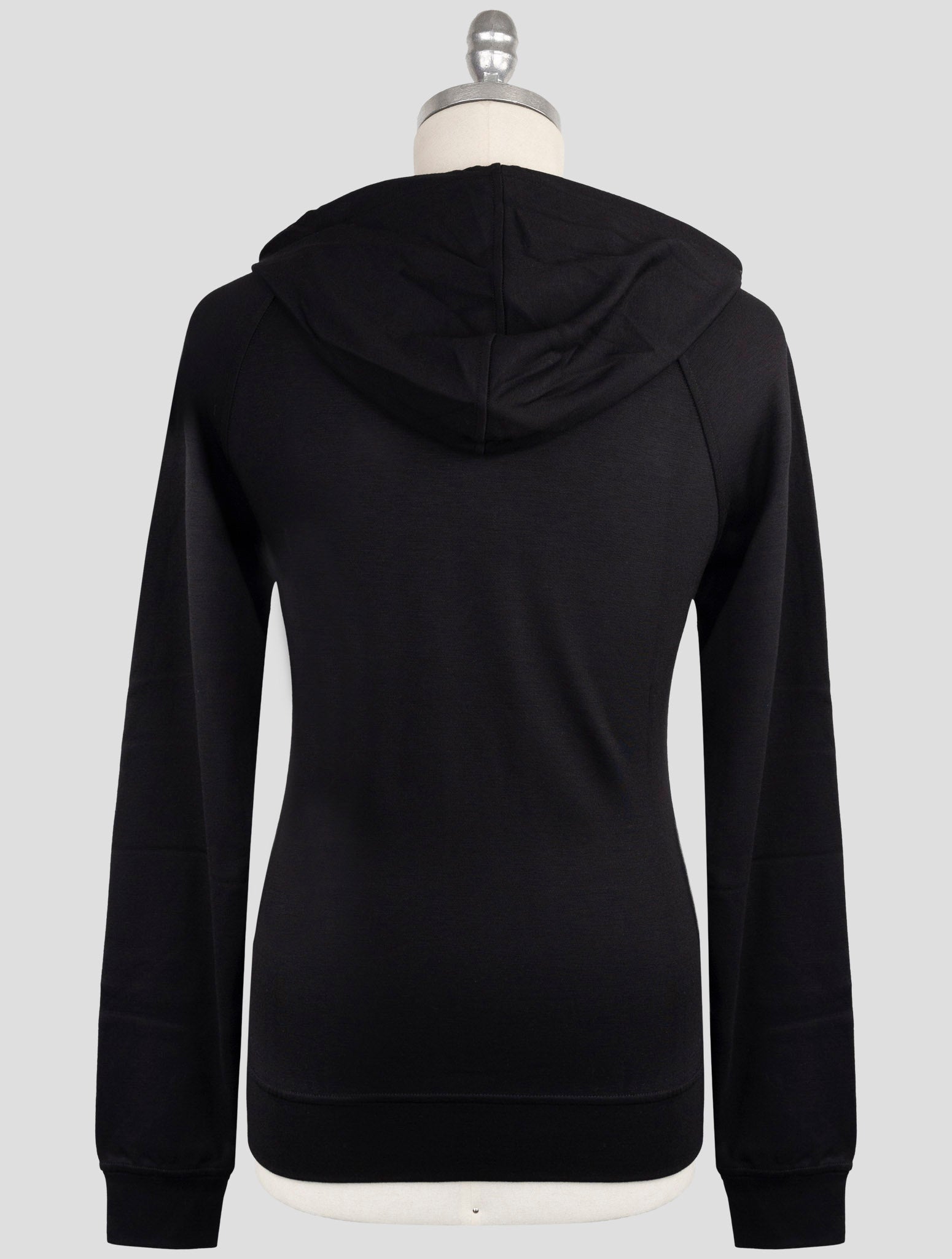Kiton Knt Black Viscose Ea Sweater Hoodie