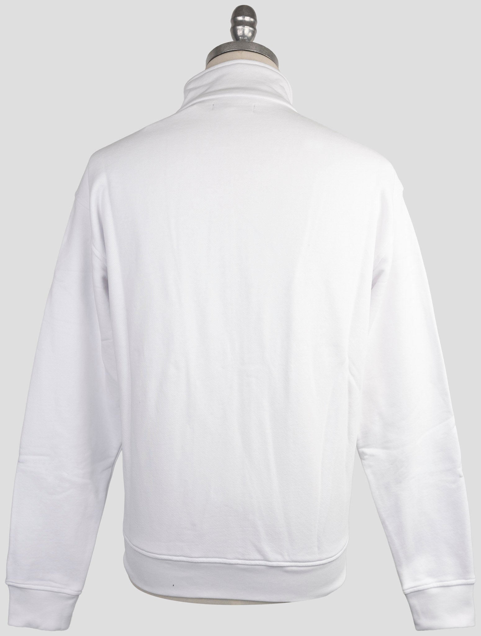 Kiton Knt White Cotton Sweater Full Zip