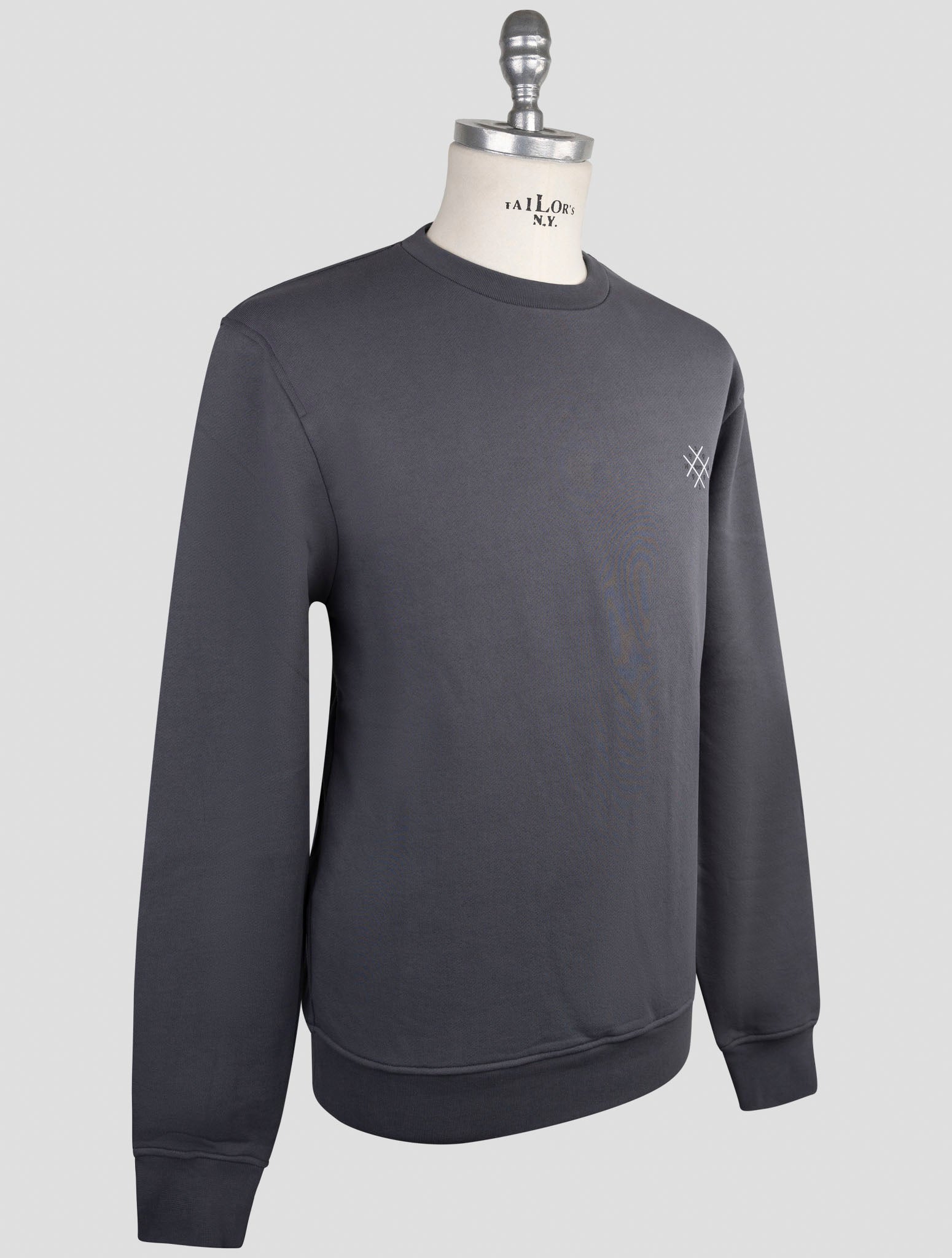 Kiton Knt Gray Cotton Sweater Crewneck