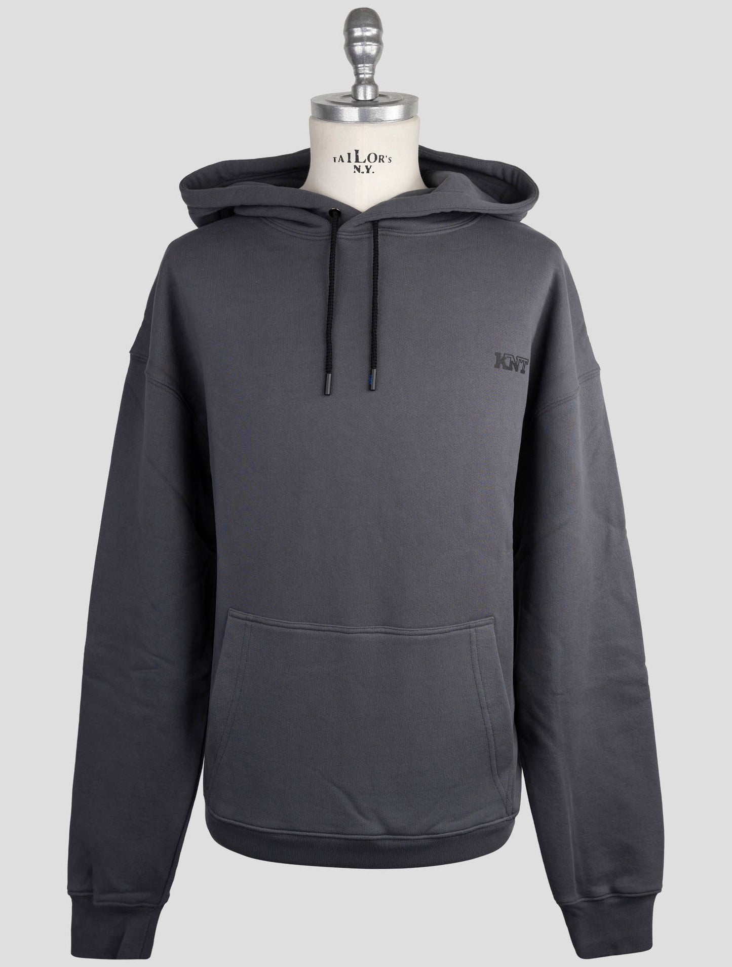 Kiton Knt Gray Cotton Sweater Hoodie
