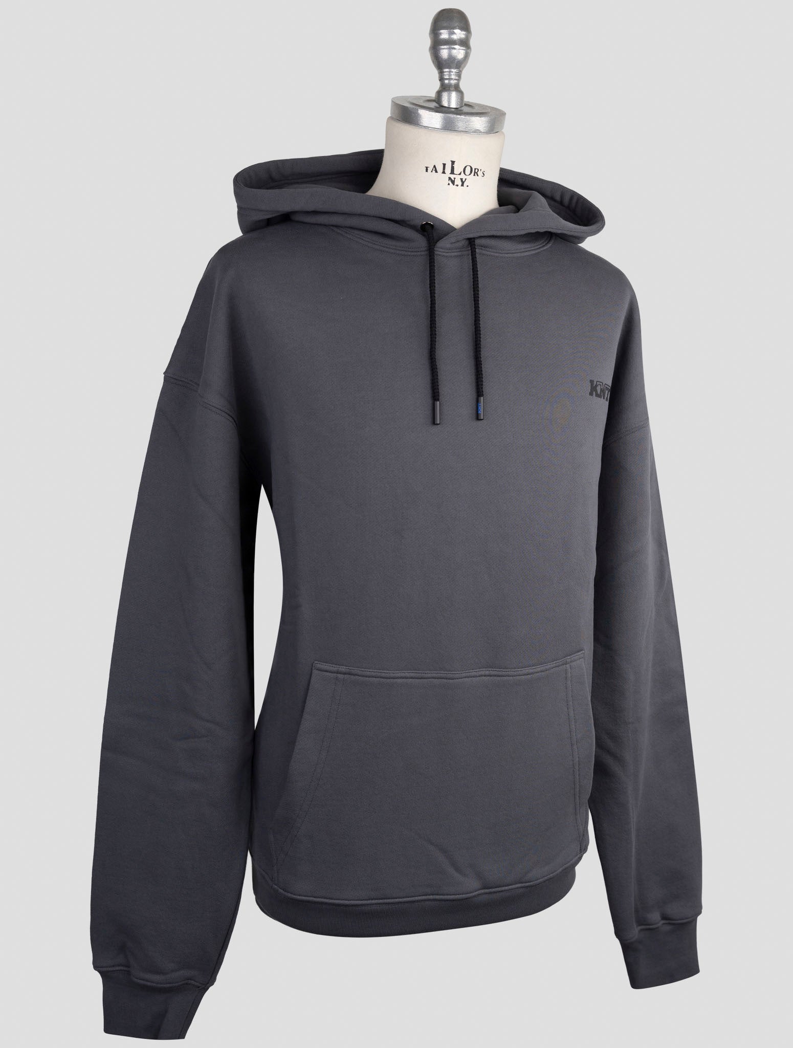Kiton Knt Gray Cotton Sweater Hoodie