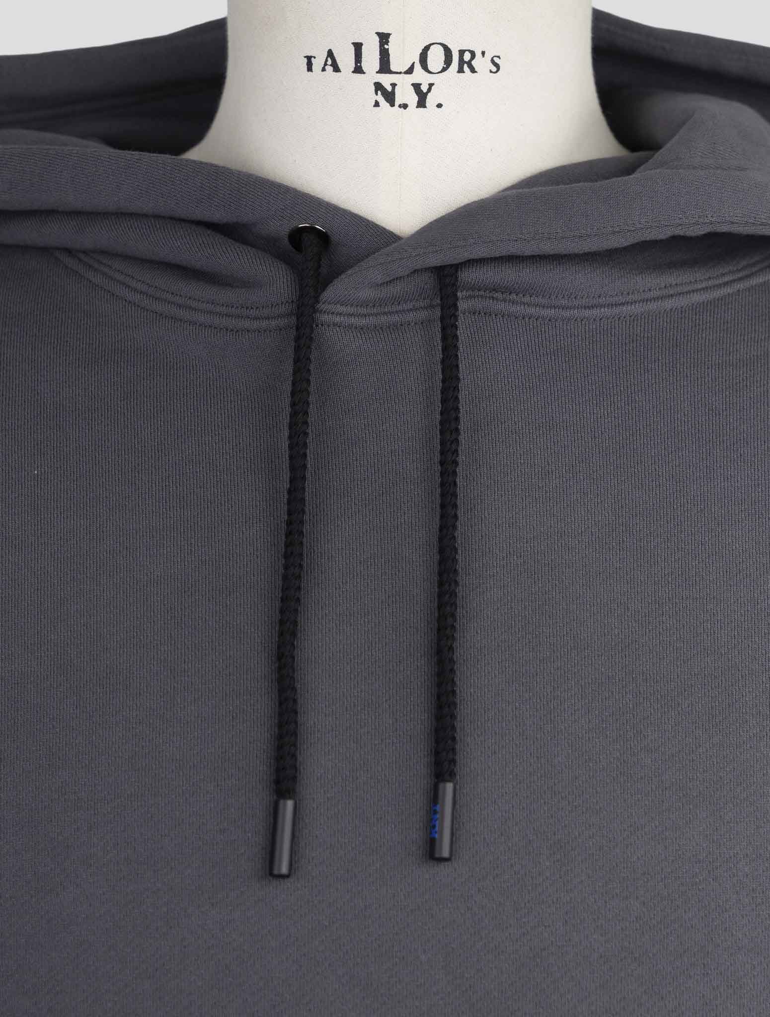 Kiton Knt Gray Cotton Sweater Hoodie