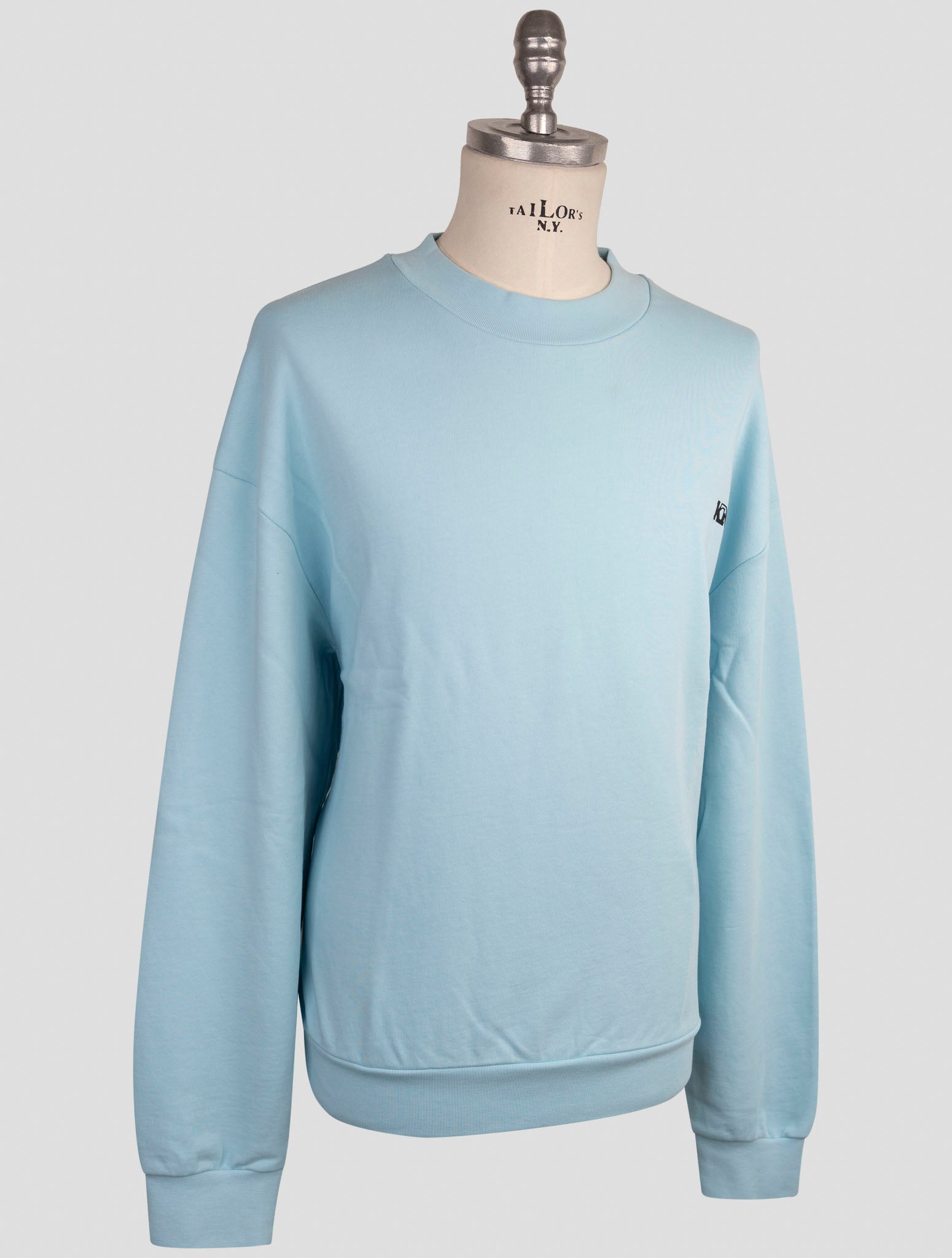 Kiton Knt Light Blue Cotton Sweater Crewneck