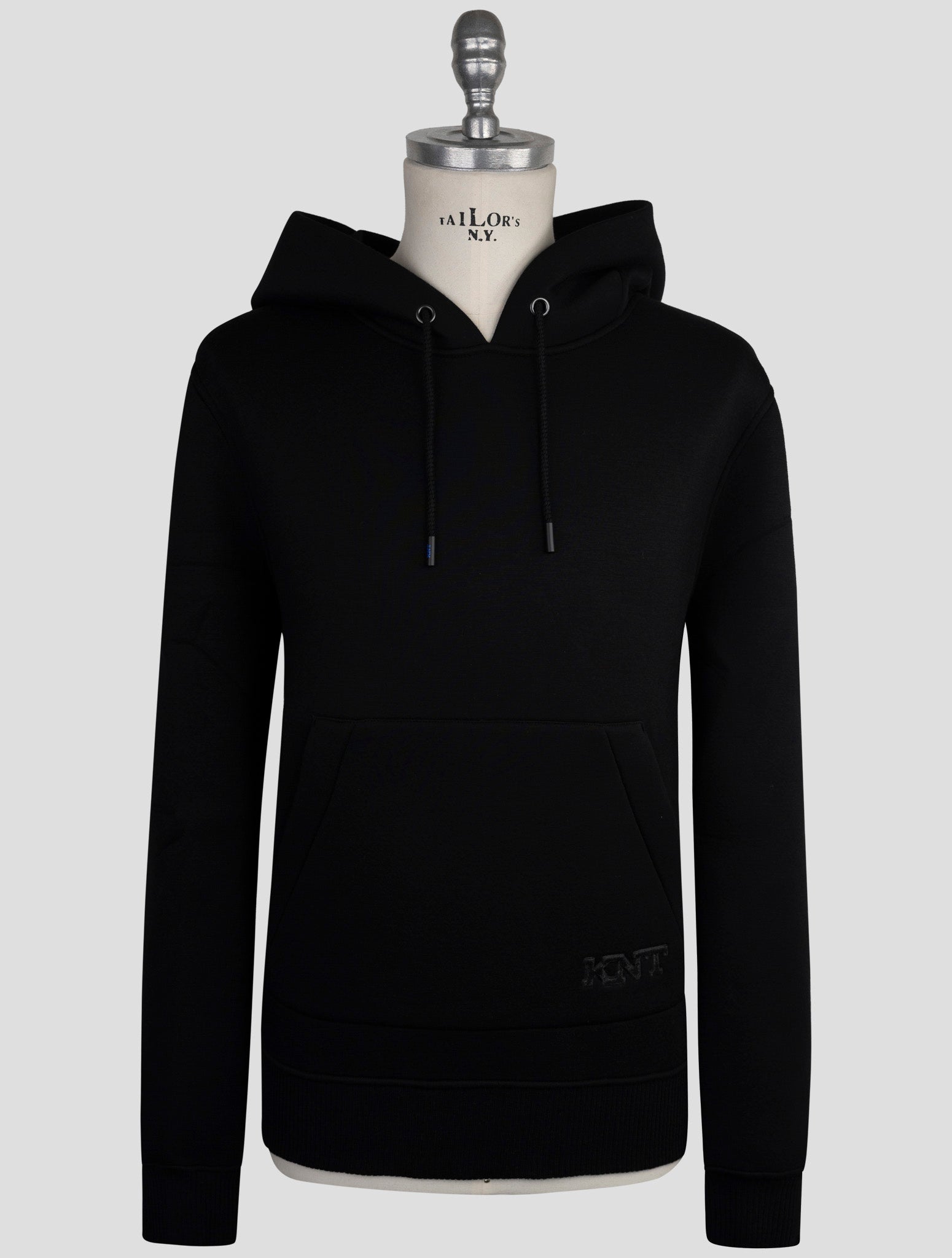 Kiton Knt Black Viscose Ea Sweater Hoodie