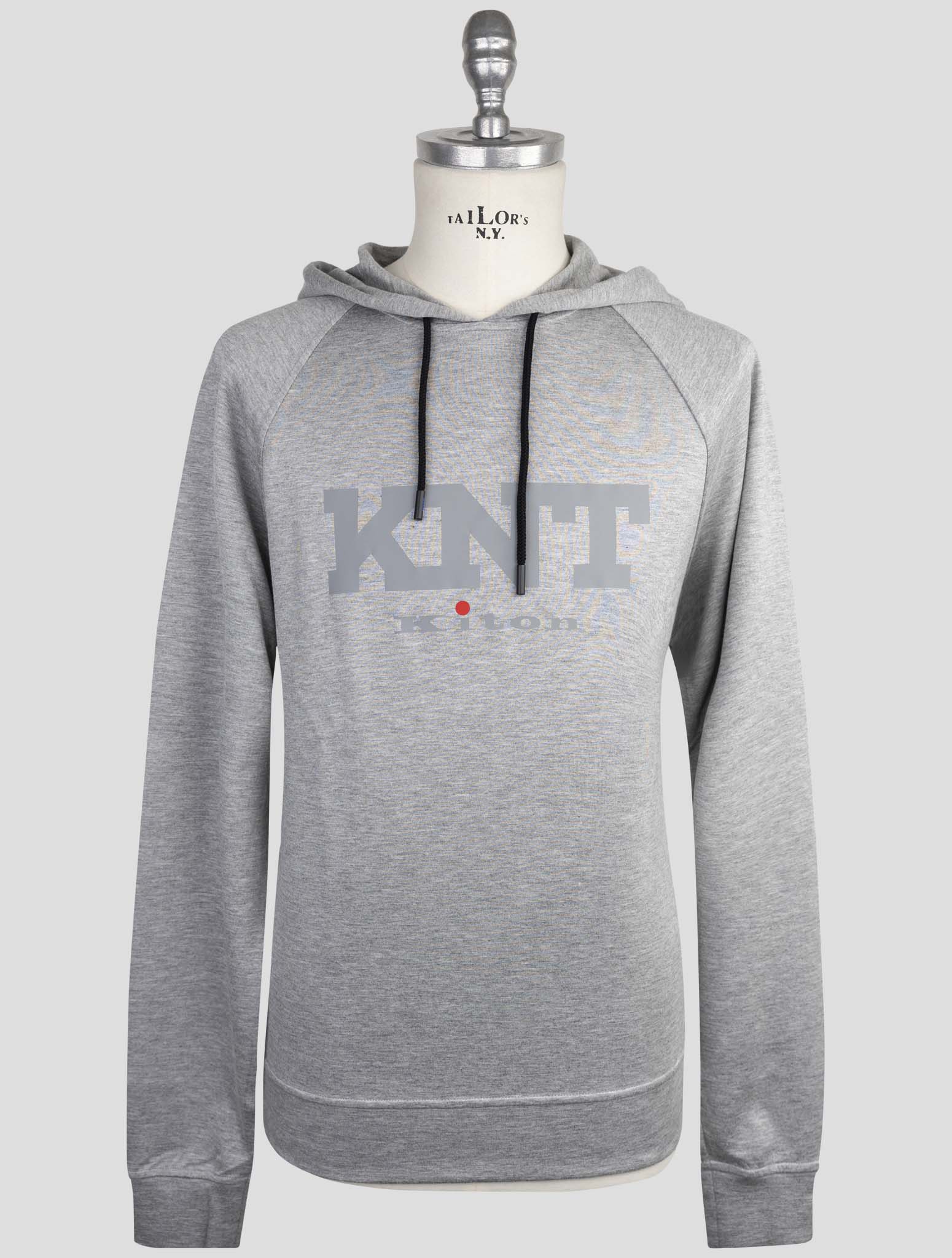Kiton Knt Gray Viscose Ea Sweater Hoodie