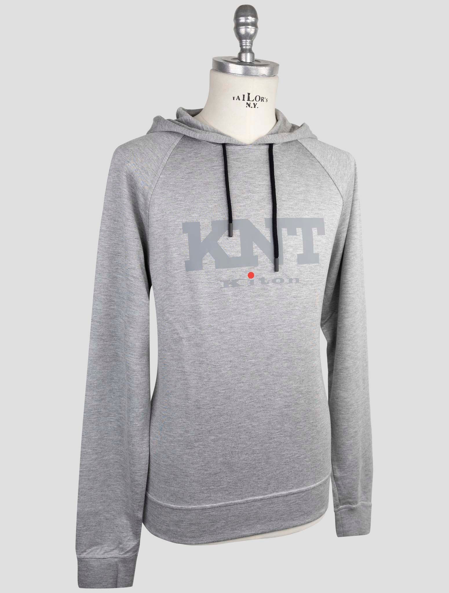 Kiton Knt Gray Viscose Ea Sweater Hoodie