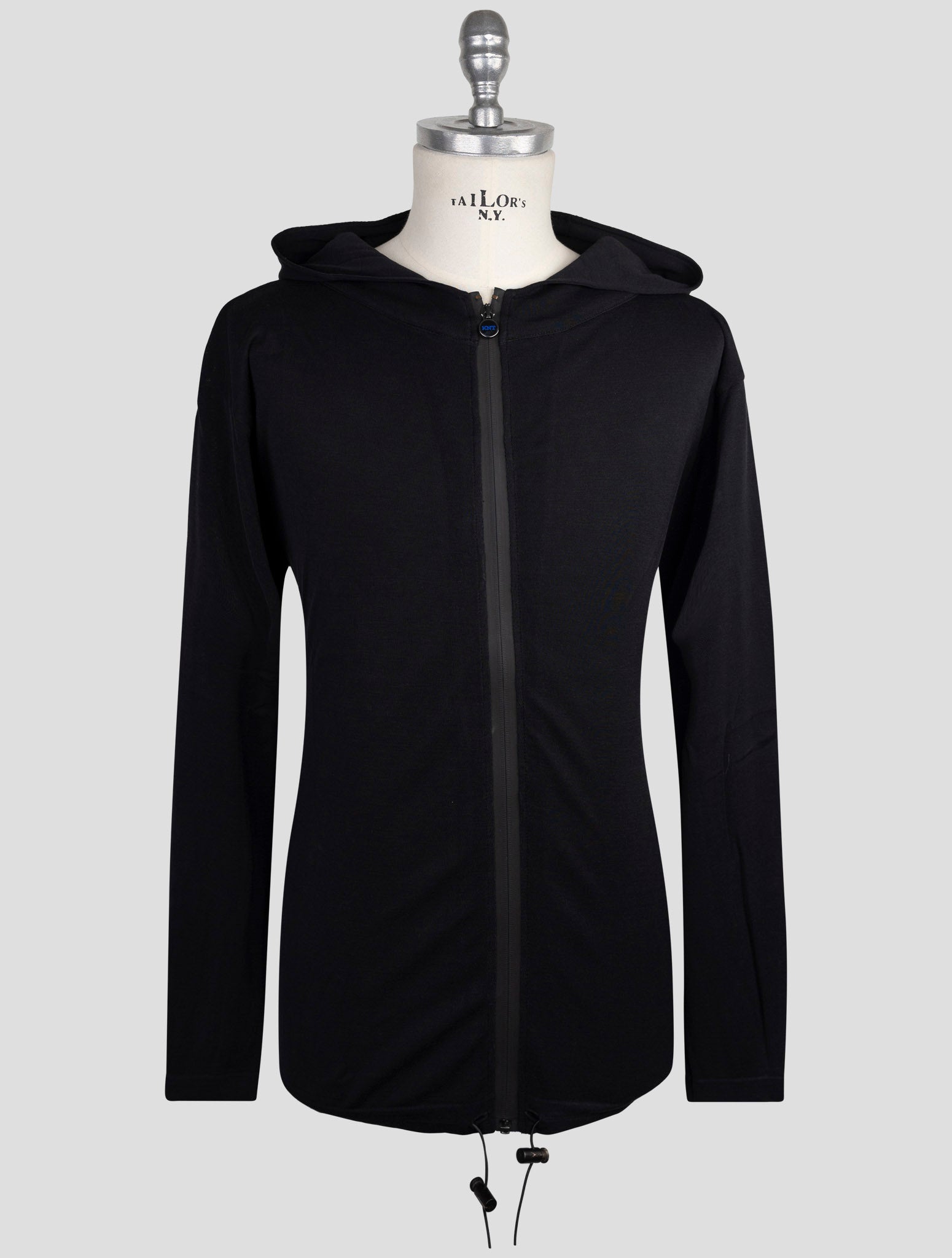 Kiton Knt Black Cotton Sweater Full Zip