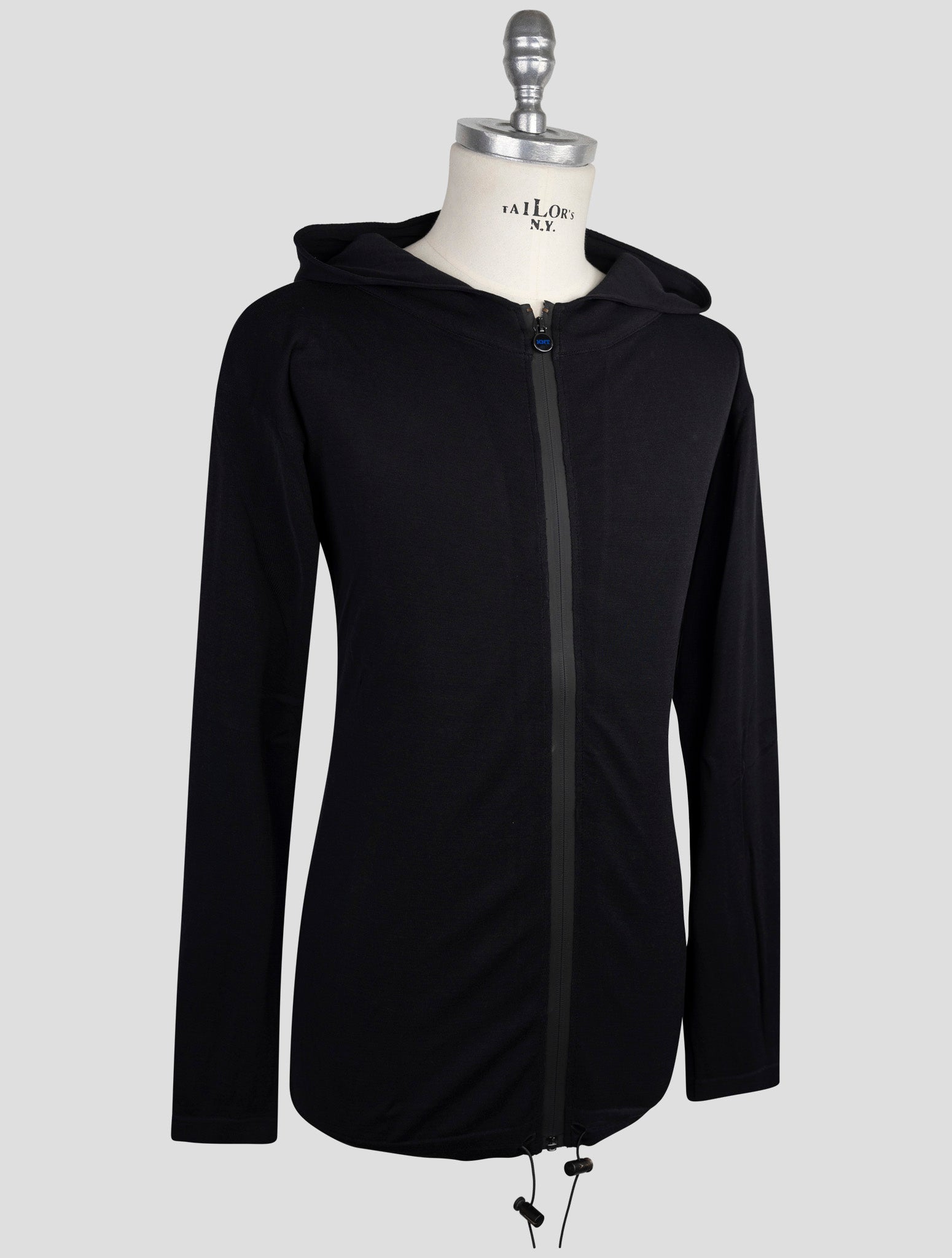 Kiton Knt Black Cotton Sweater Full Zip