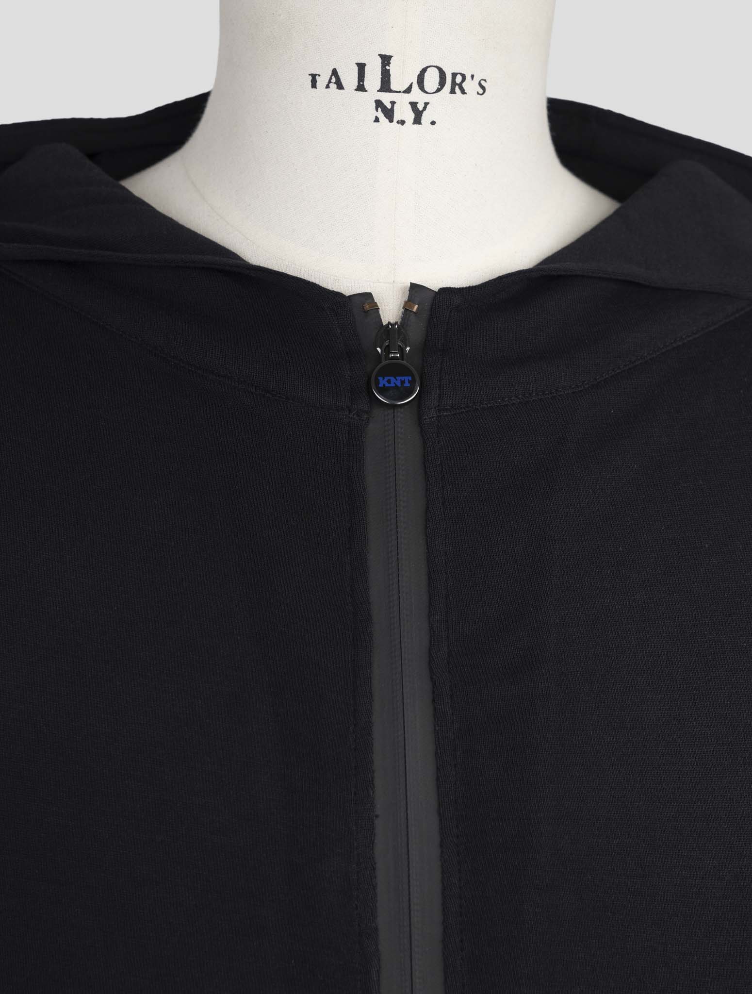 Kiton Knt Black Cotton Sweater Full Zip