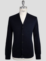 Kiton Knt Blue Cotton Sweater Cardigan