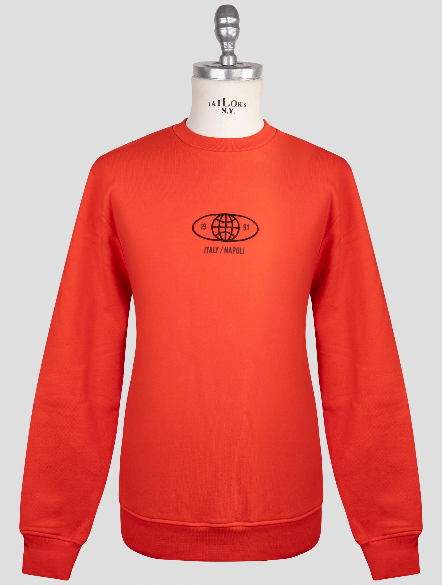 Kiton Knt Red Cotton Sweater Crewneck