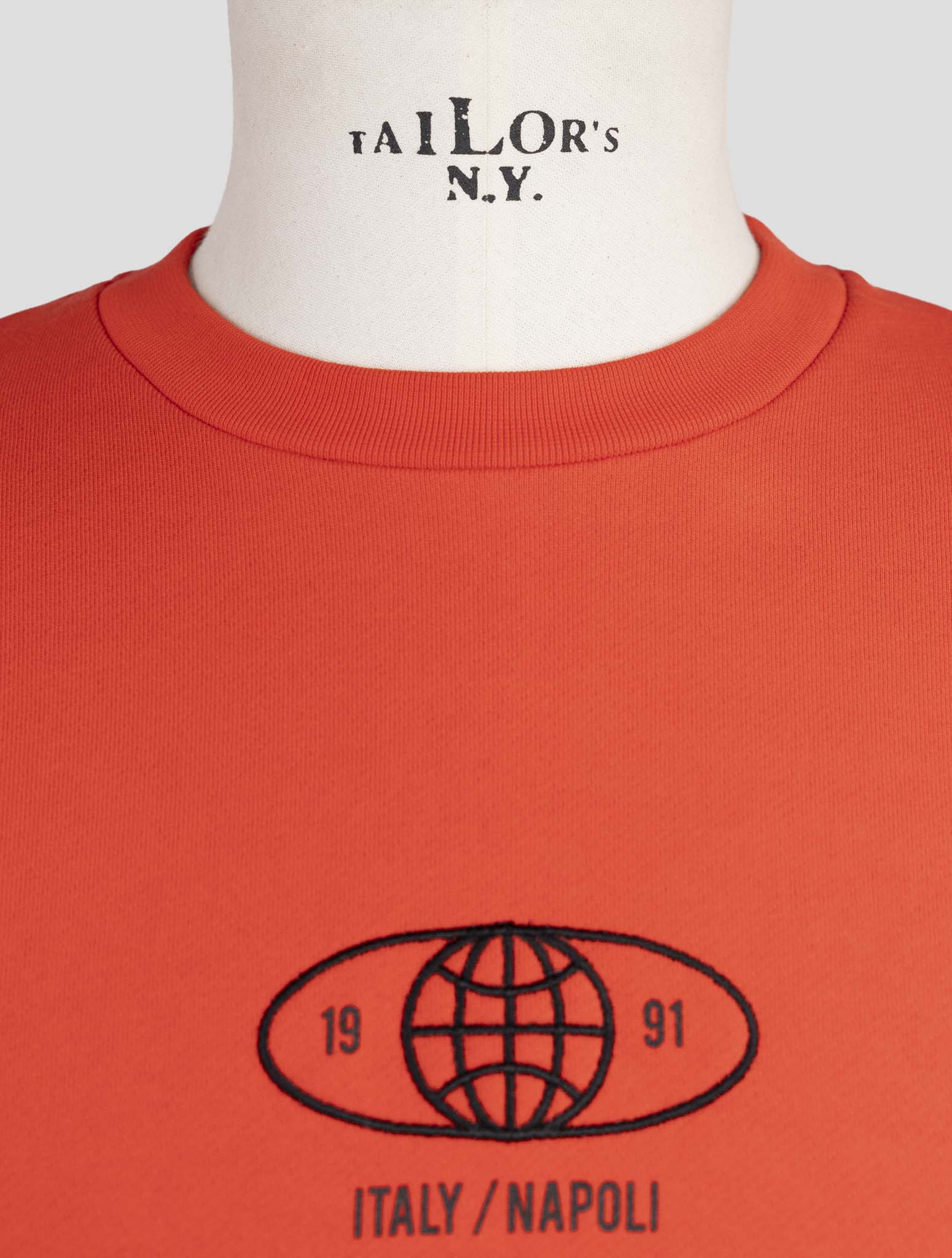 Kiton Knt Red Cotton Sweater Crewneck