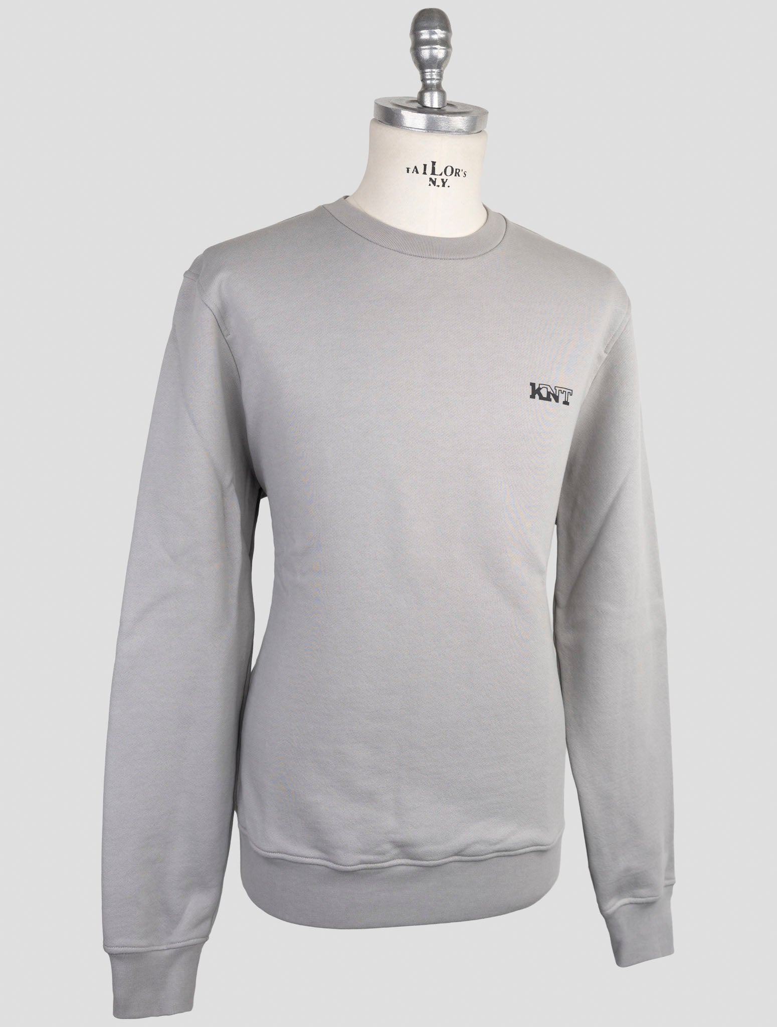 Kiton Knt Gray Cotton Sweater Crewneck