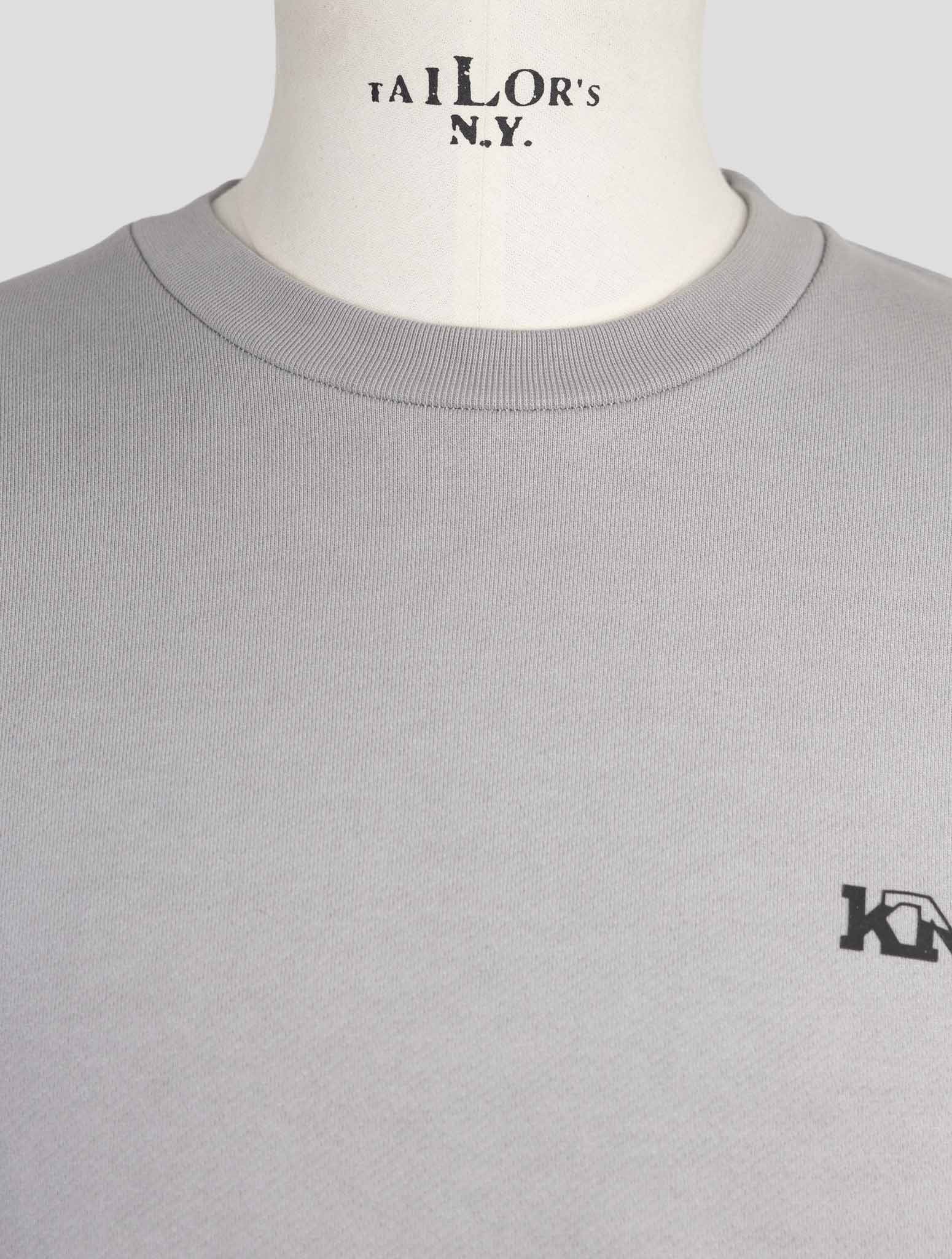 Kiton Knt Gray Cotton Sweater Crewneck