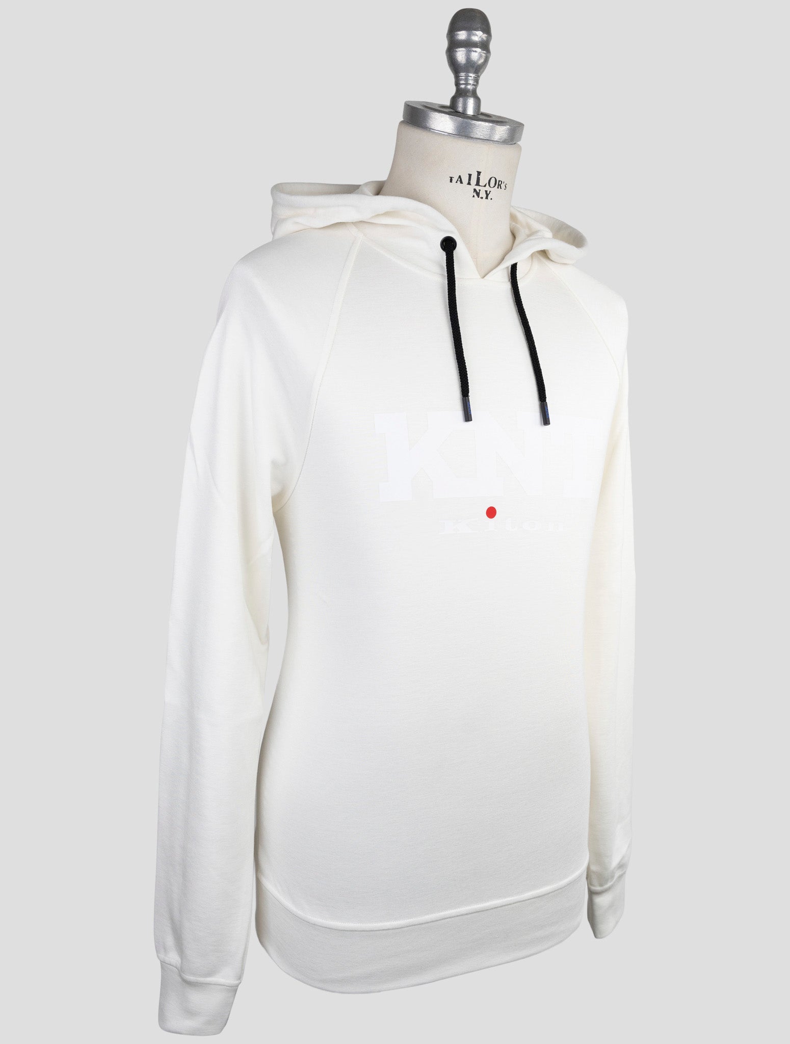 Kiton Knt White Viscose Ea Sweater Hoodie