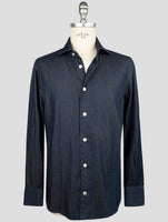 Kiton Blue Cotton Shirt