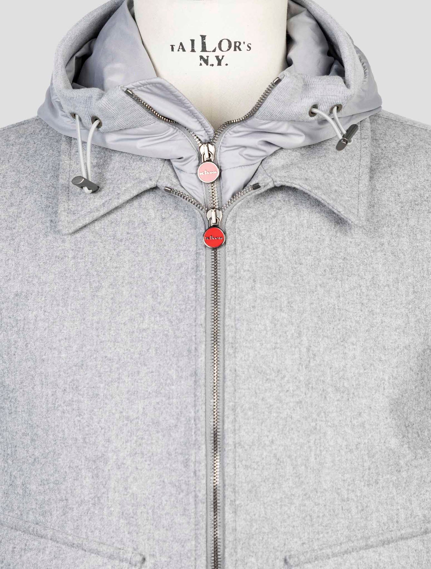 Kiton Gray Virgin Wool Coat