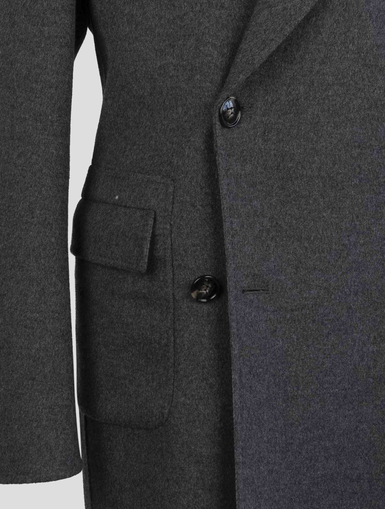 Kiton Gray Wool Cashmere Overcoat