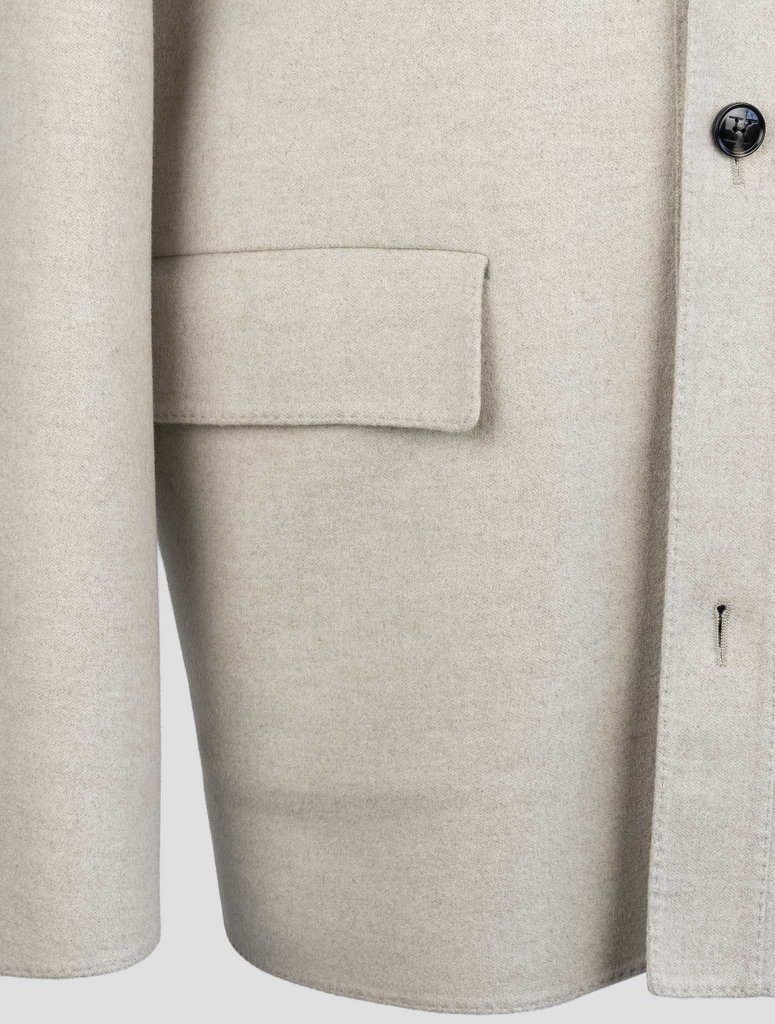 Kiton Beige Wool Cashmere Coat