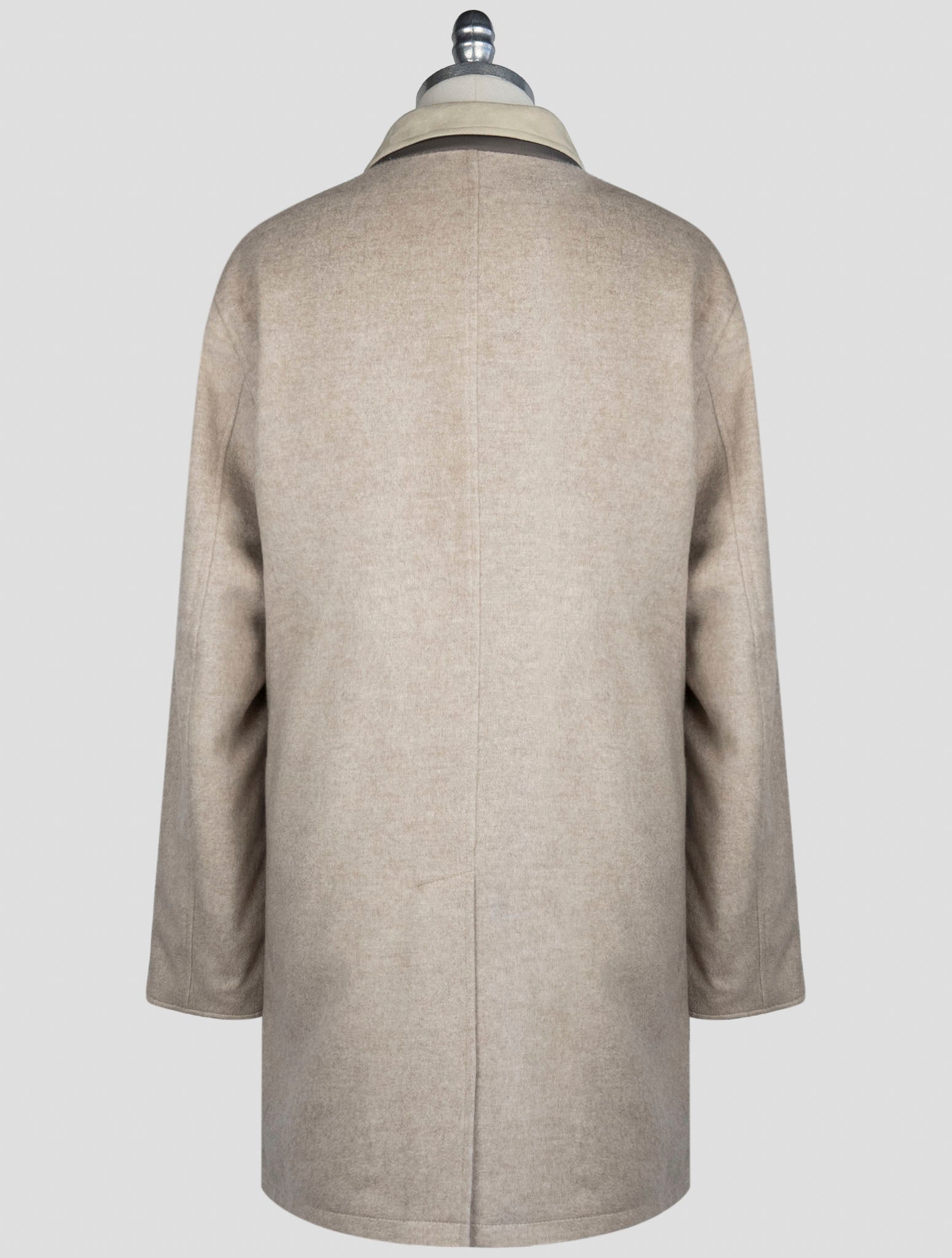 Kiton Brown Taupe Cashmere Pl Reverse Overcoat