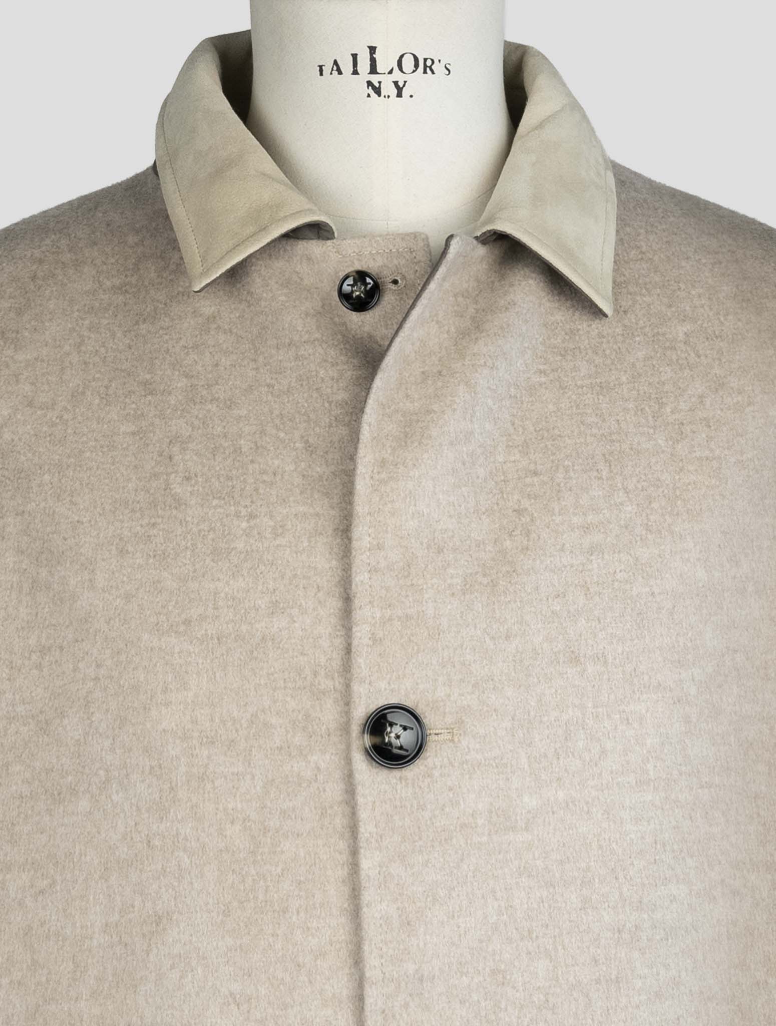 Kiton Brown Taupe Cashmere Pl Reverse Overcoat