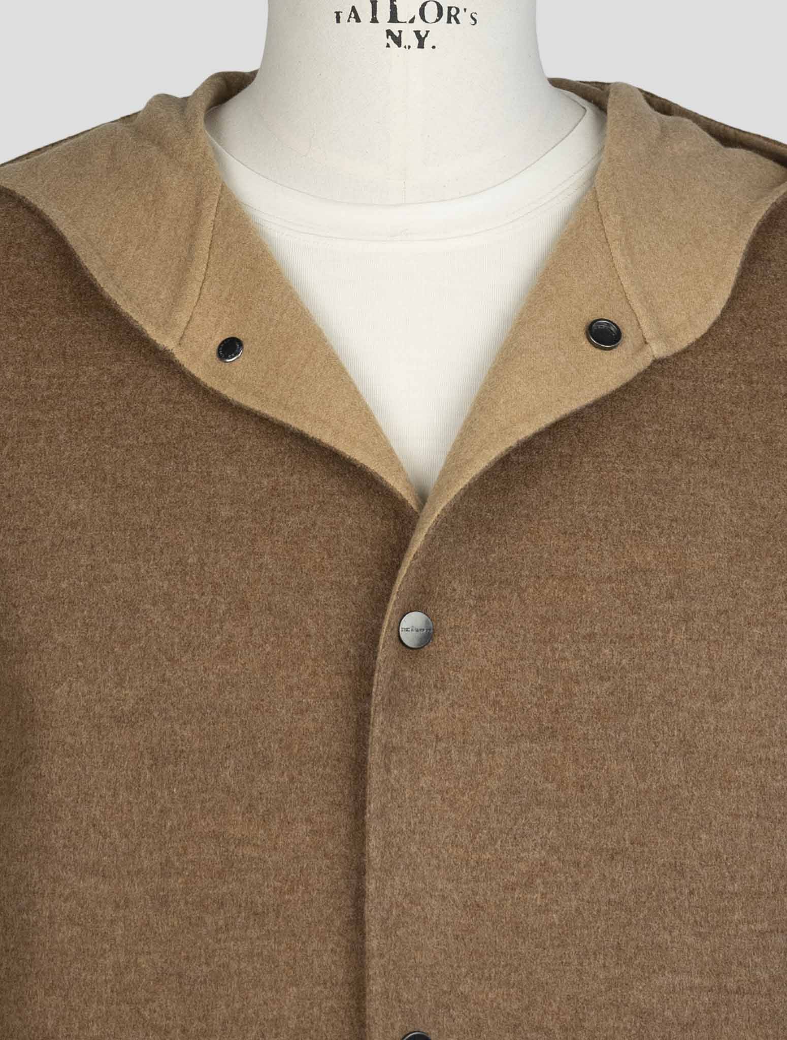 Kiton Brown Wool Cashmere Coat