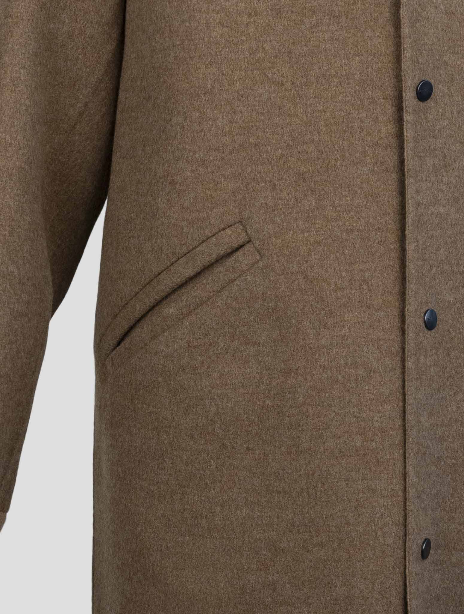Kiton Brown Wool Cashmere Coat