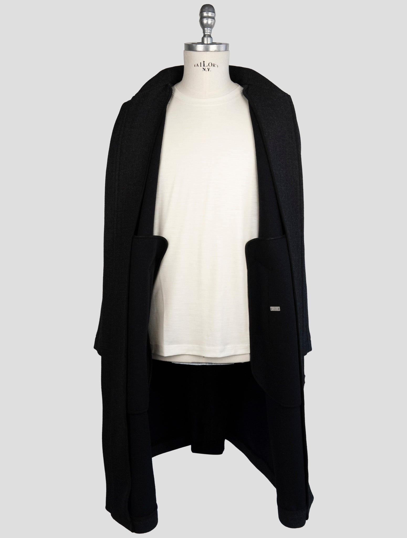 Kiton Dark Gray Virgin Wool Overcoat