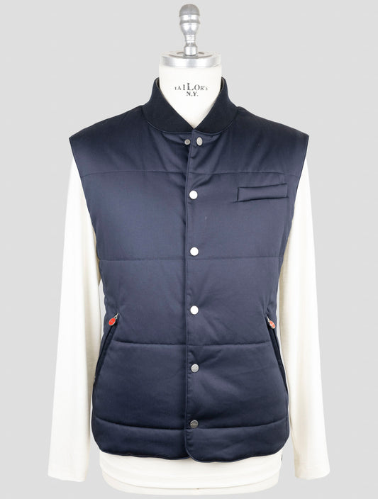 Kiton Blue Modal Cashmere Coat Gilet