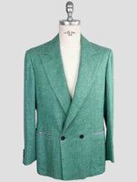 Kiton Knt Green Silk Cashmere Linen Blazer