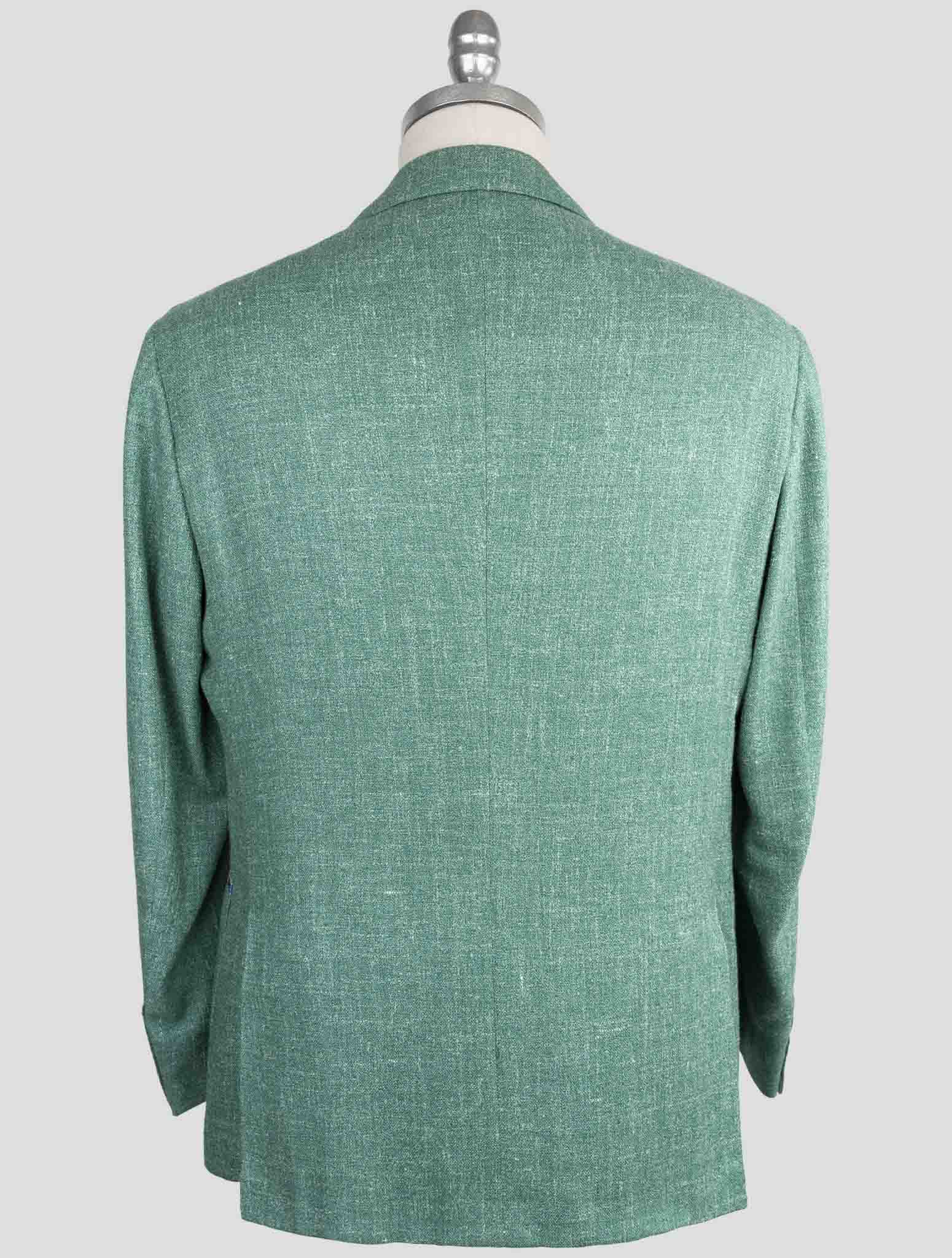 Kiton Knt Green Silk Cashmere Linen Blazer
