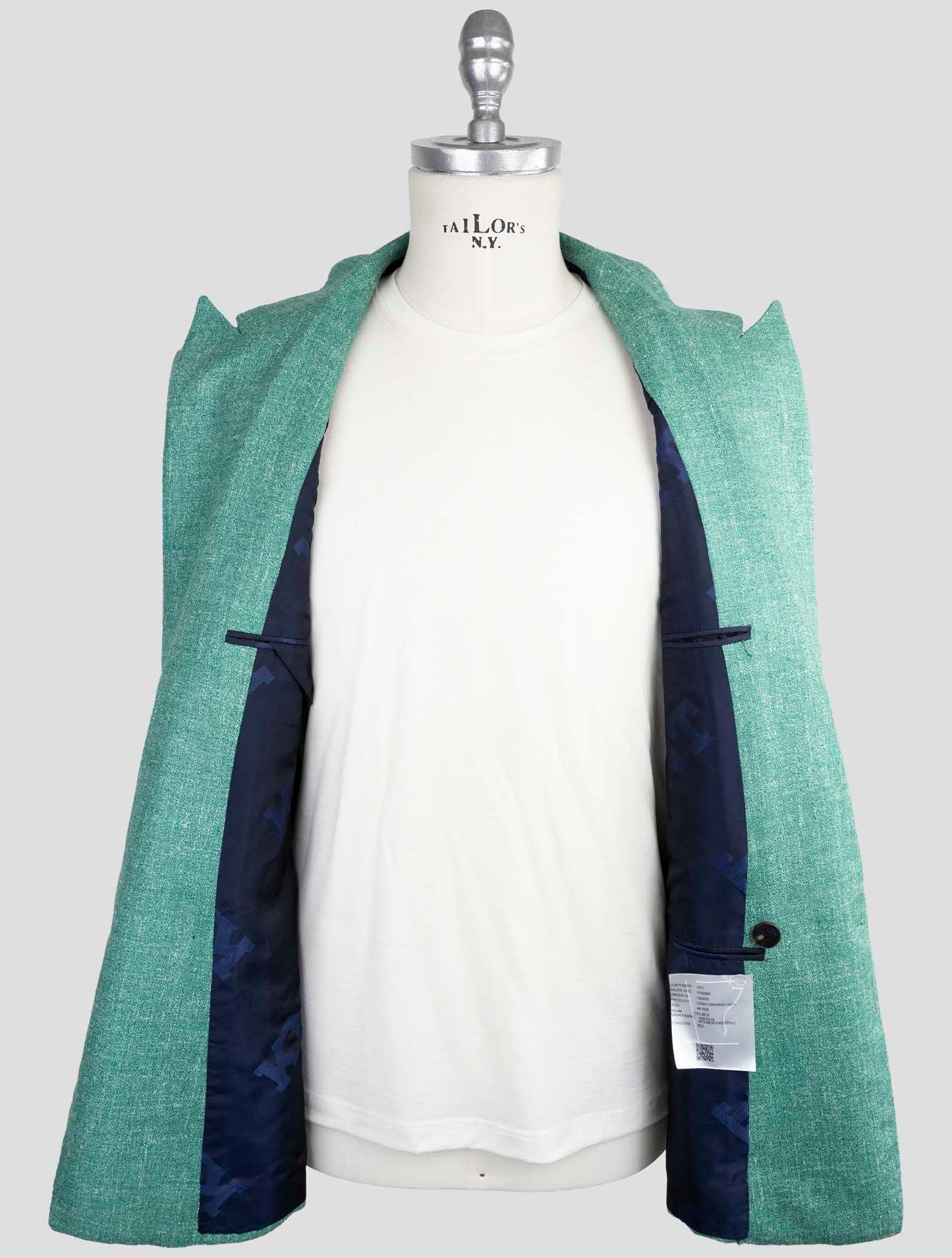Kiton Knt Green Silk Cashmere Linen Blazer