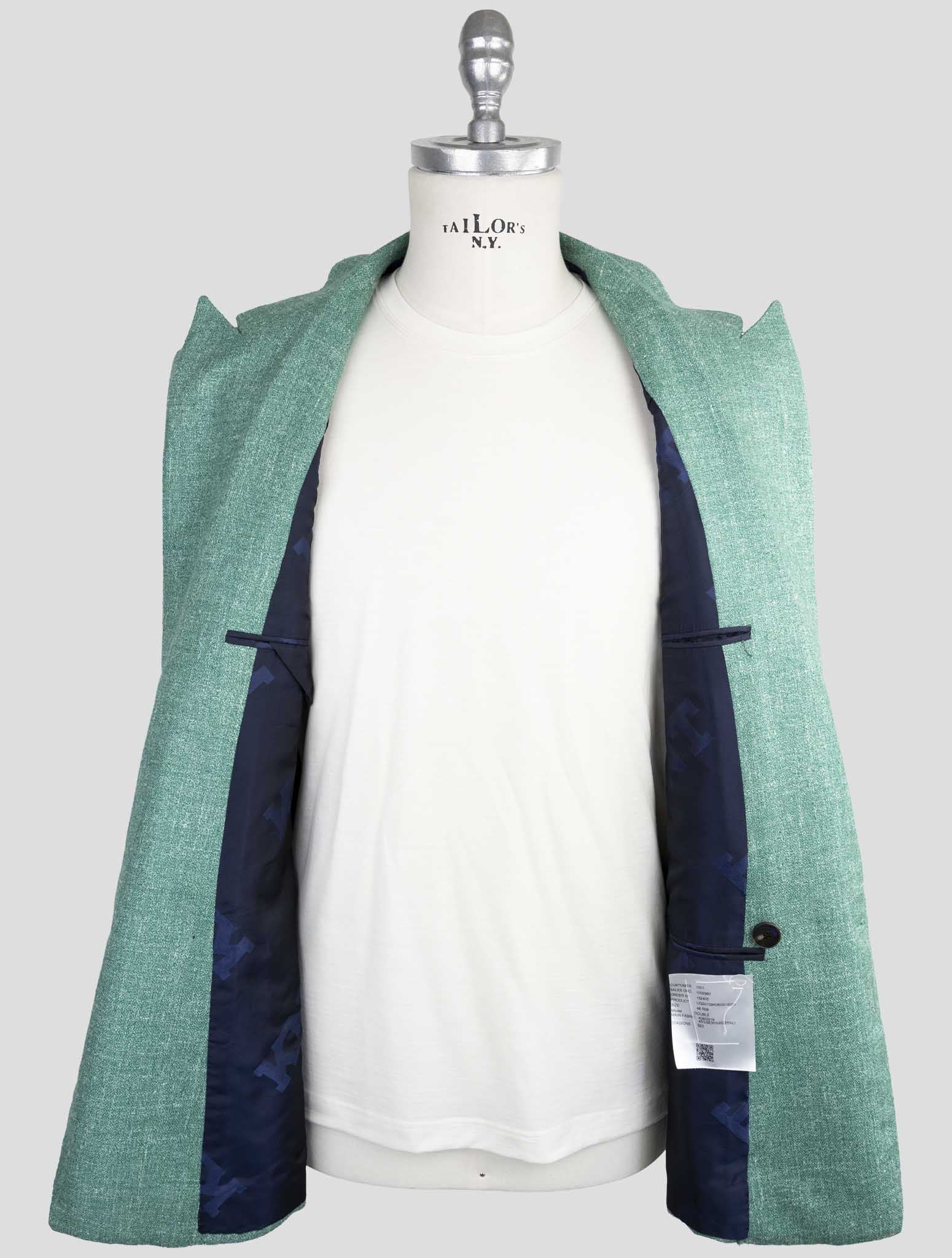 Kiton Knt Green Silk Cashmere Linen Blazer
