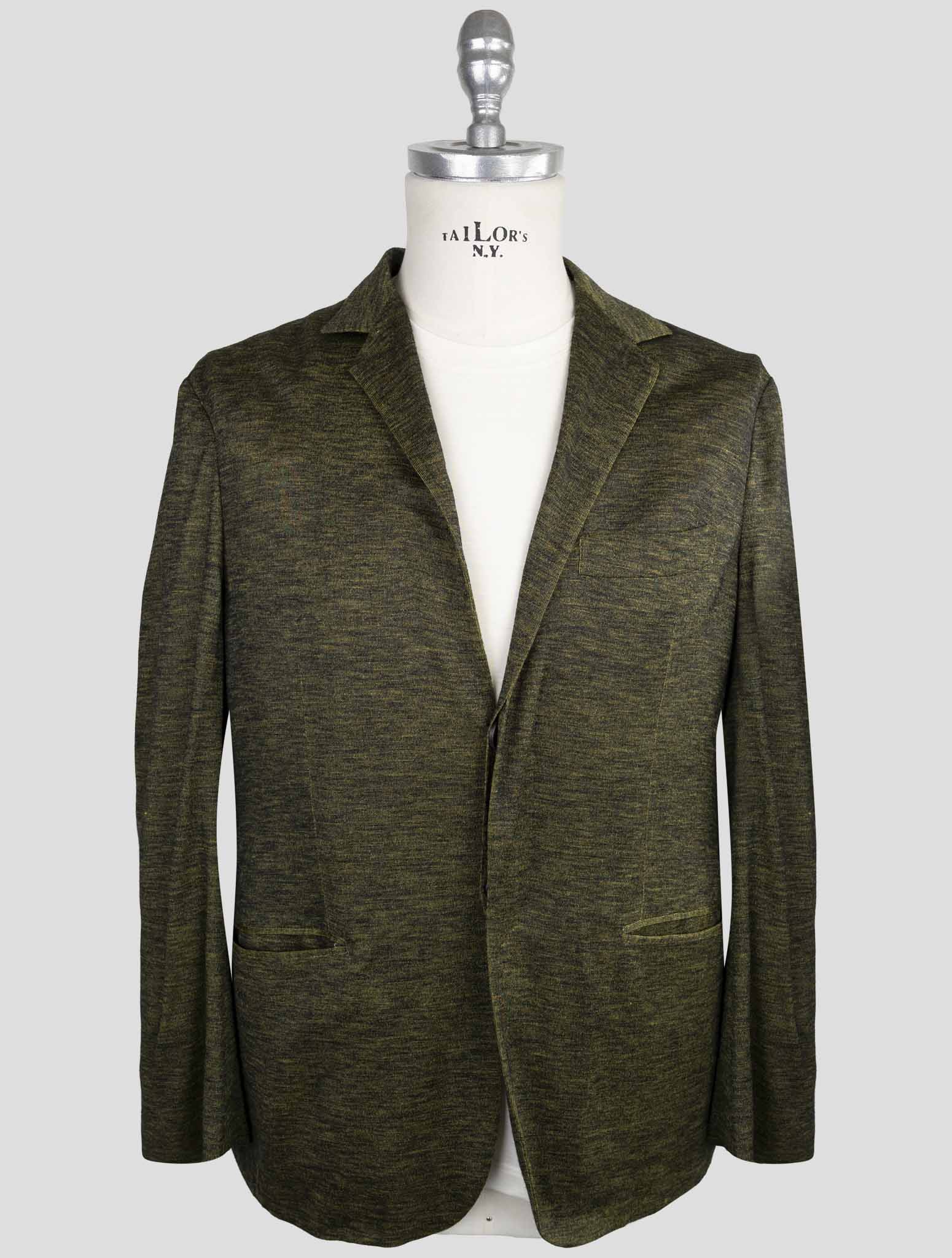 Kiton Knt Yellow Black Cashmere Pa Blazer