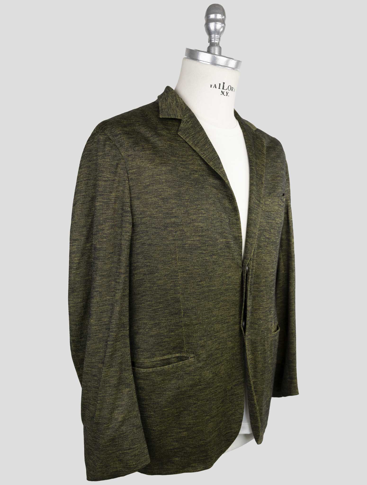 Kiton Knt Yellow Black Cashmere Pa Blazer