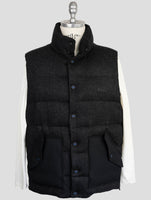 Kiton Knt  Black Virgin Wool Coat Gilet