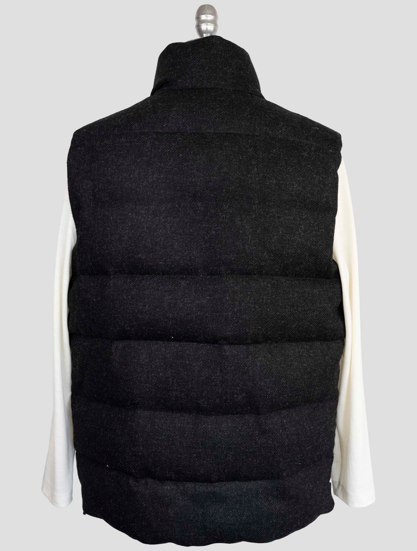 Kiton Knt  Black Virgin Wool Coat Gilet
