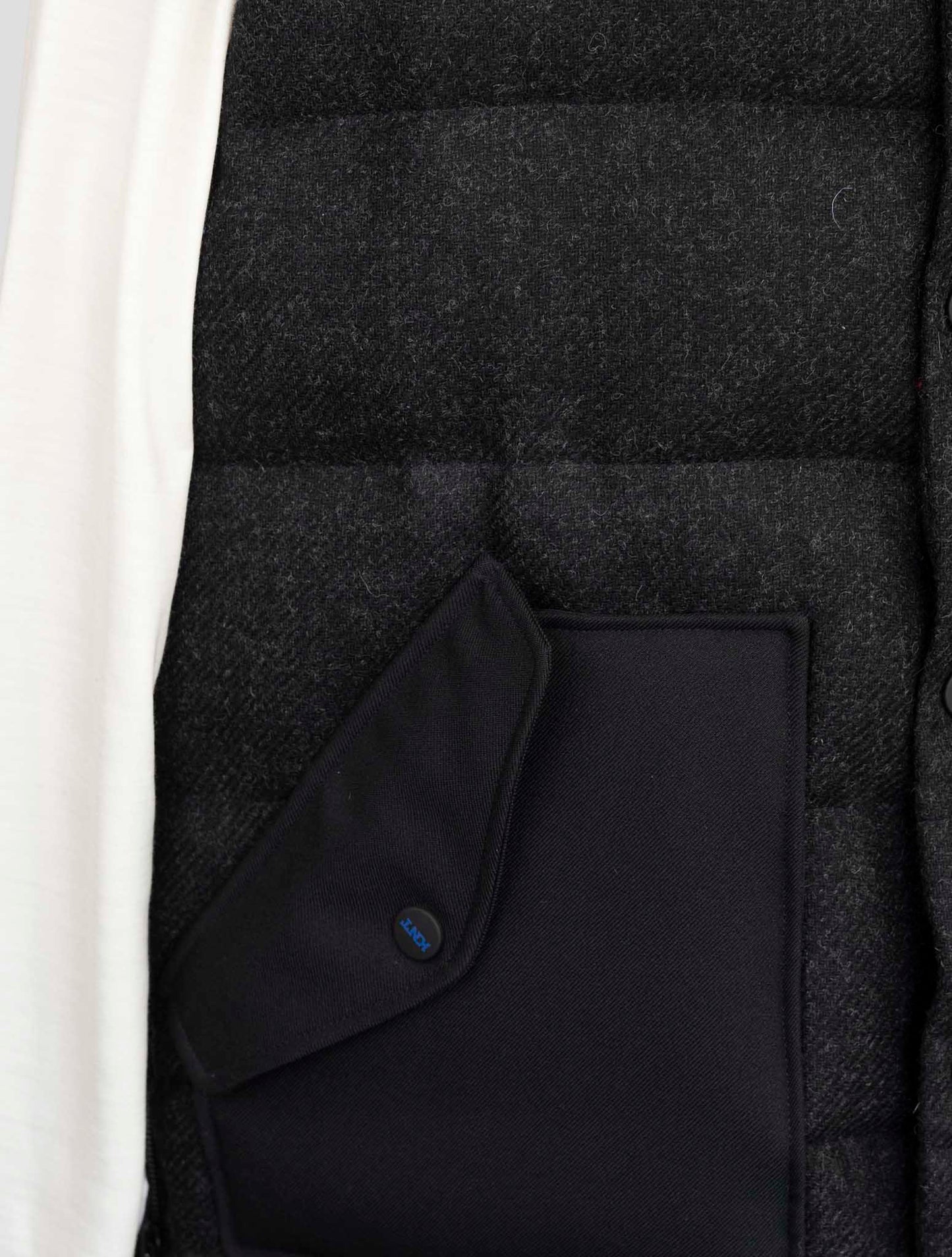 Kiton Knt  Black Virgin Wool Coat Gilet