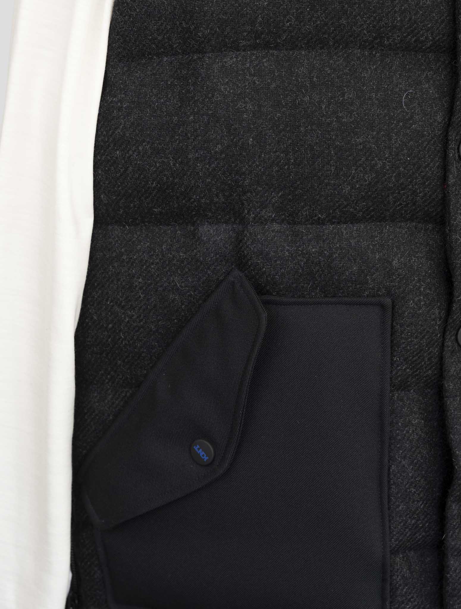 Kiton Knt  Black Virgin Wool Coat Gilet