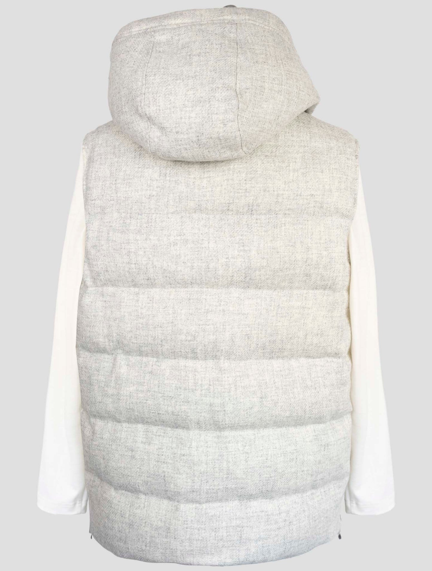 Kiton Knt Gray Virgin Wool Coat Gilet