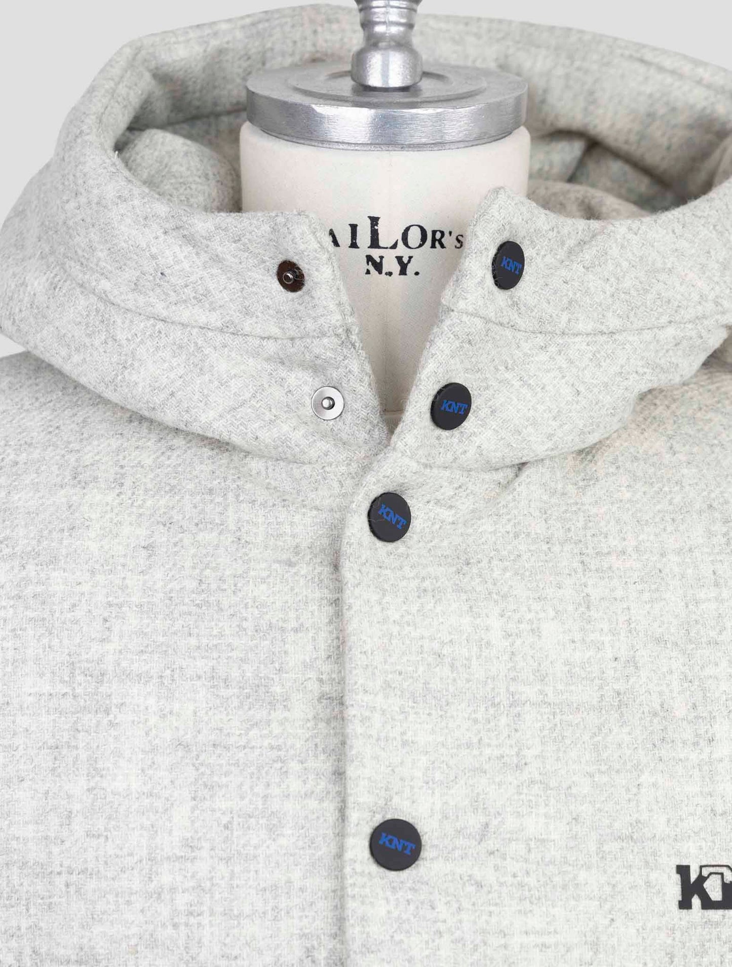 Kiton Knt Gray Virgin Wool Coat Gilet
